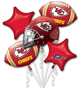 Kansas City Chiefs Balloon Bouquet Arrangment